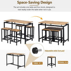 Ensemble table de bar et tabourets compacts 5 pièces moderne