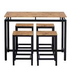 Ensemble table de bar et tabourets compacts 5 pièces moderne